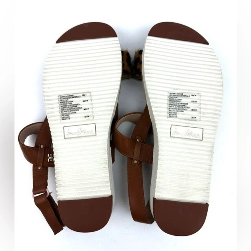NWOT Sam Edelman Audrea Dionne Sandal Girls Sz 4 Leopard/Brown Strappy Sandal